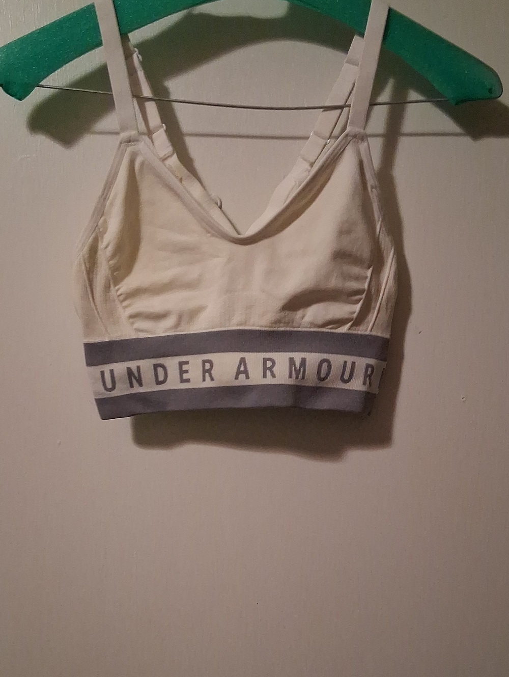 Under Armour White Sports Bra with Gray Branded Band